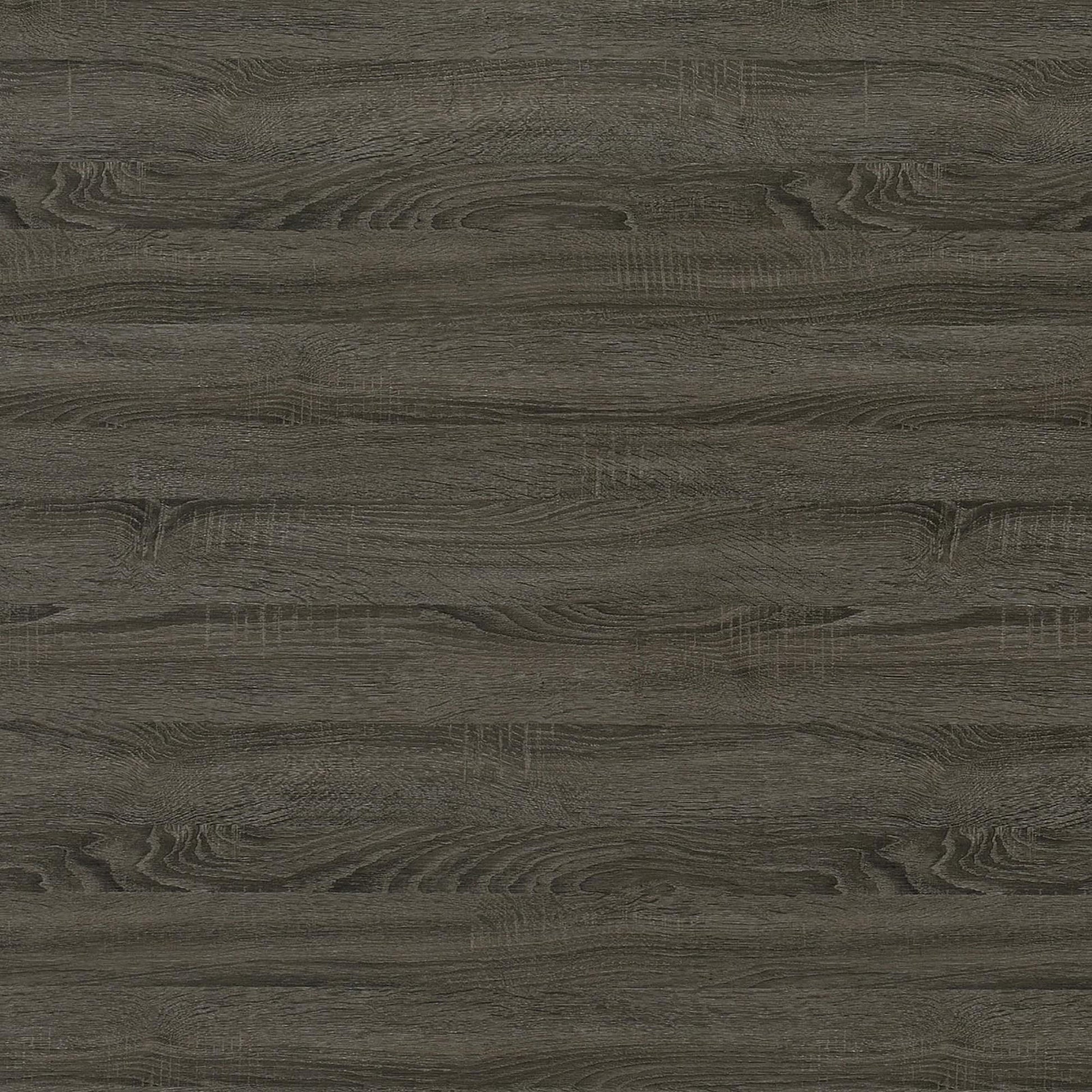 Dark gray wood grain laminate flooring with natural texture