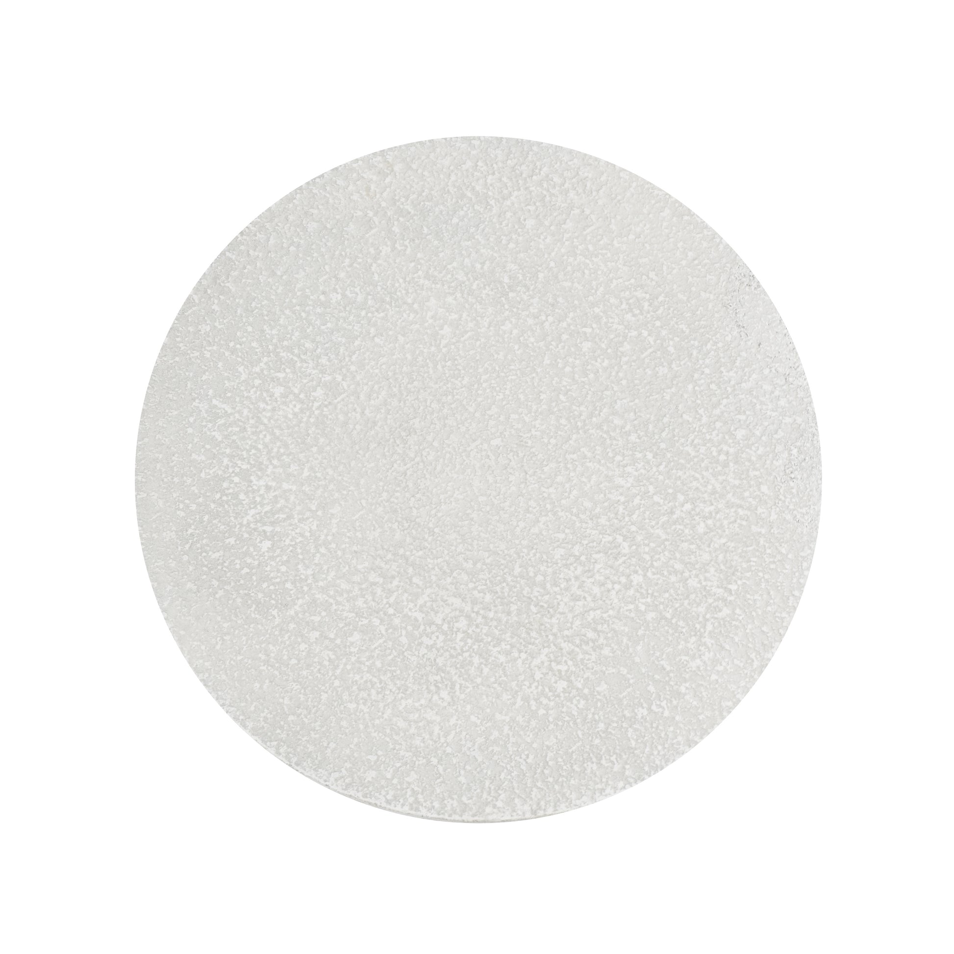Round textured white dinner plate