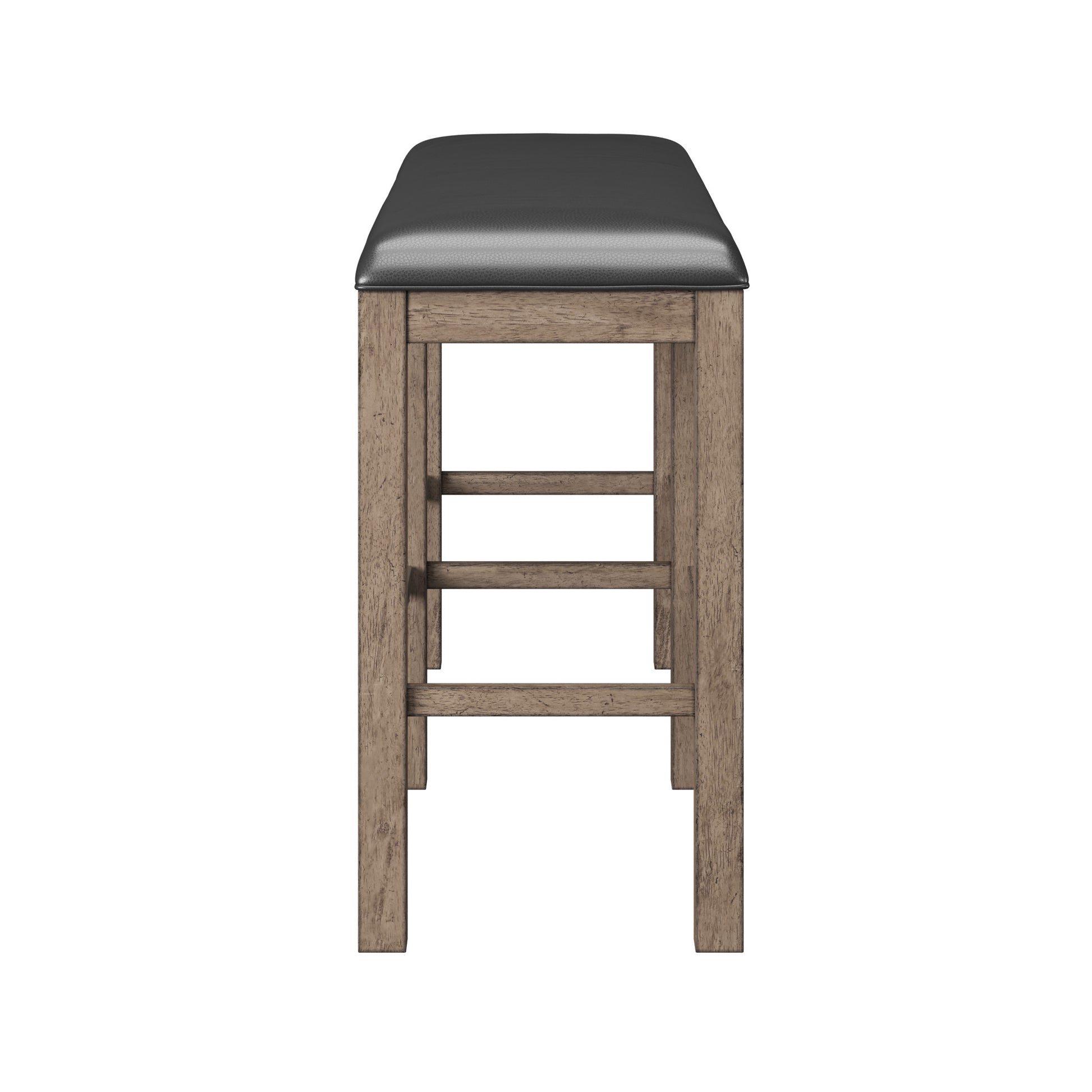 Rustic wood counter stool with distressed finish