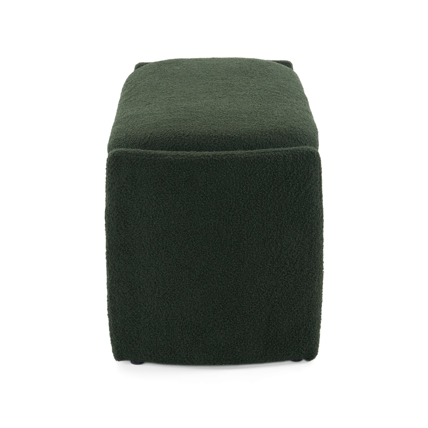 Dark green textured cube ottoman
