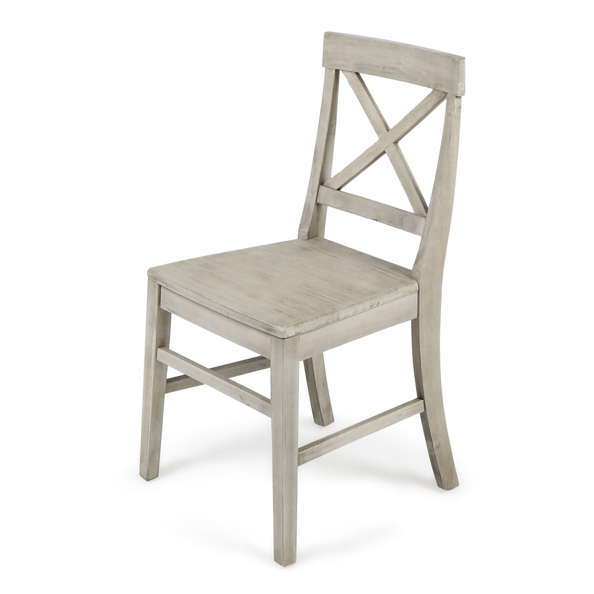 Gray farmhouse dining chair with Xback design