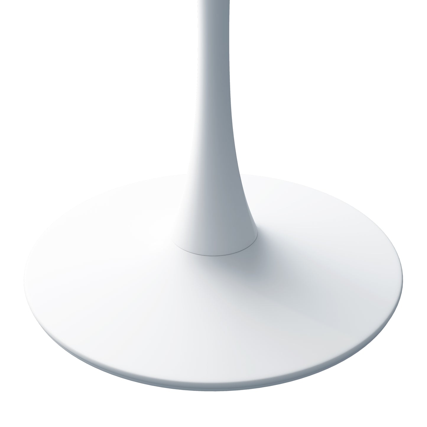White tulip base table stand with rounded edge