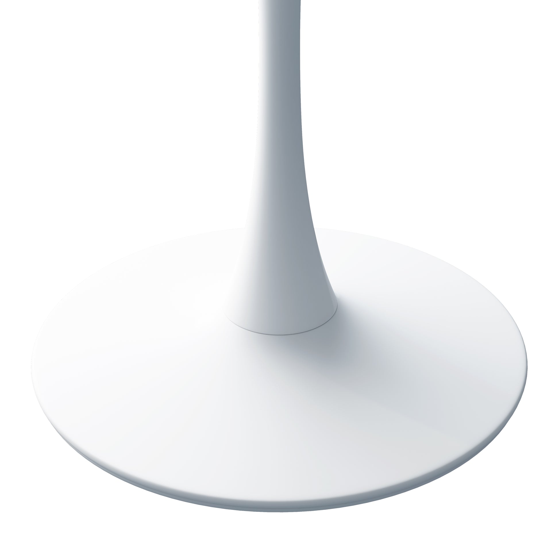 White tulip base table stand with rounded edge