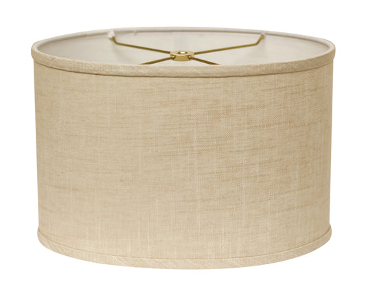 Natural linen drum lampshade with gold fitting