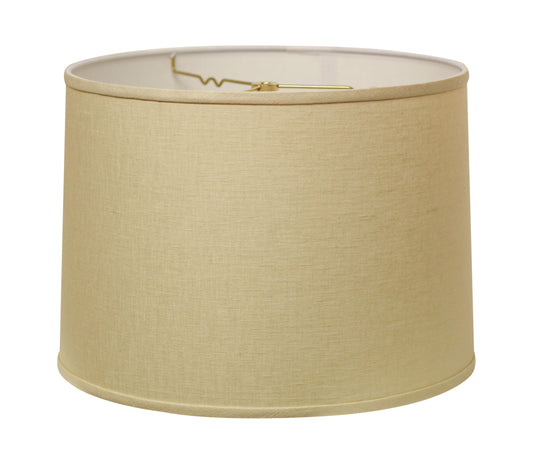 beige linen drum lampshade with gold frame