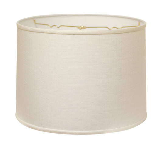 Cream linen drum lampshade with gold spider fitter