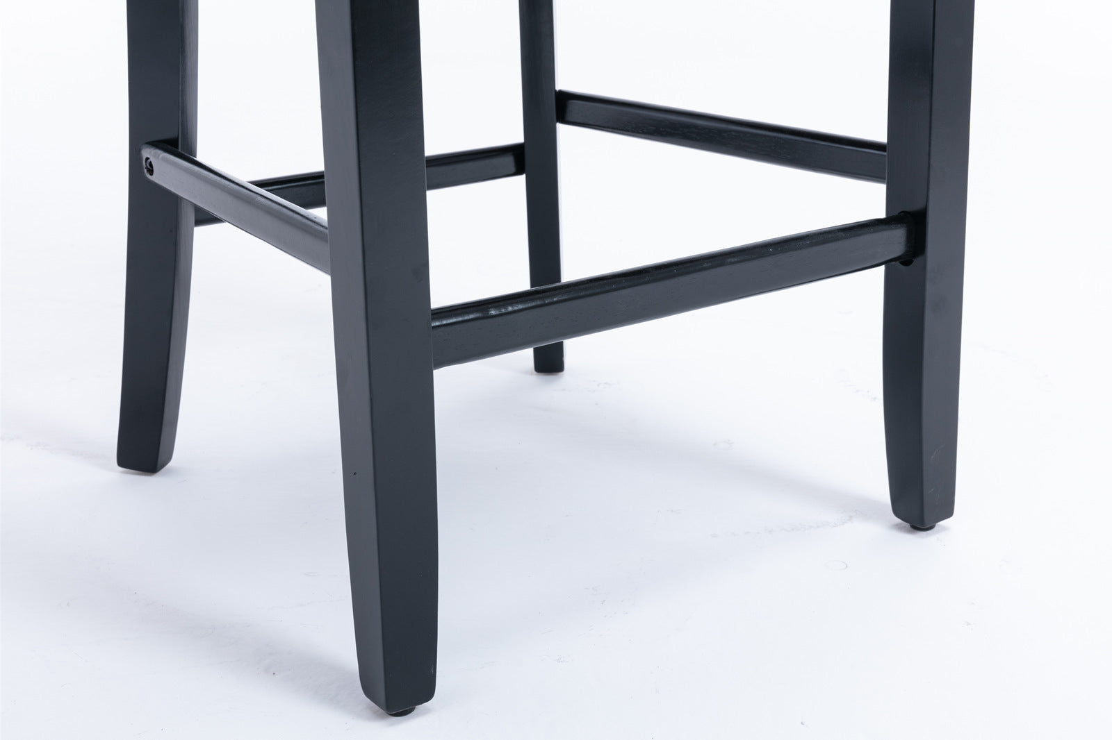 Black wooden bar stool legs with crossbars