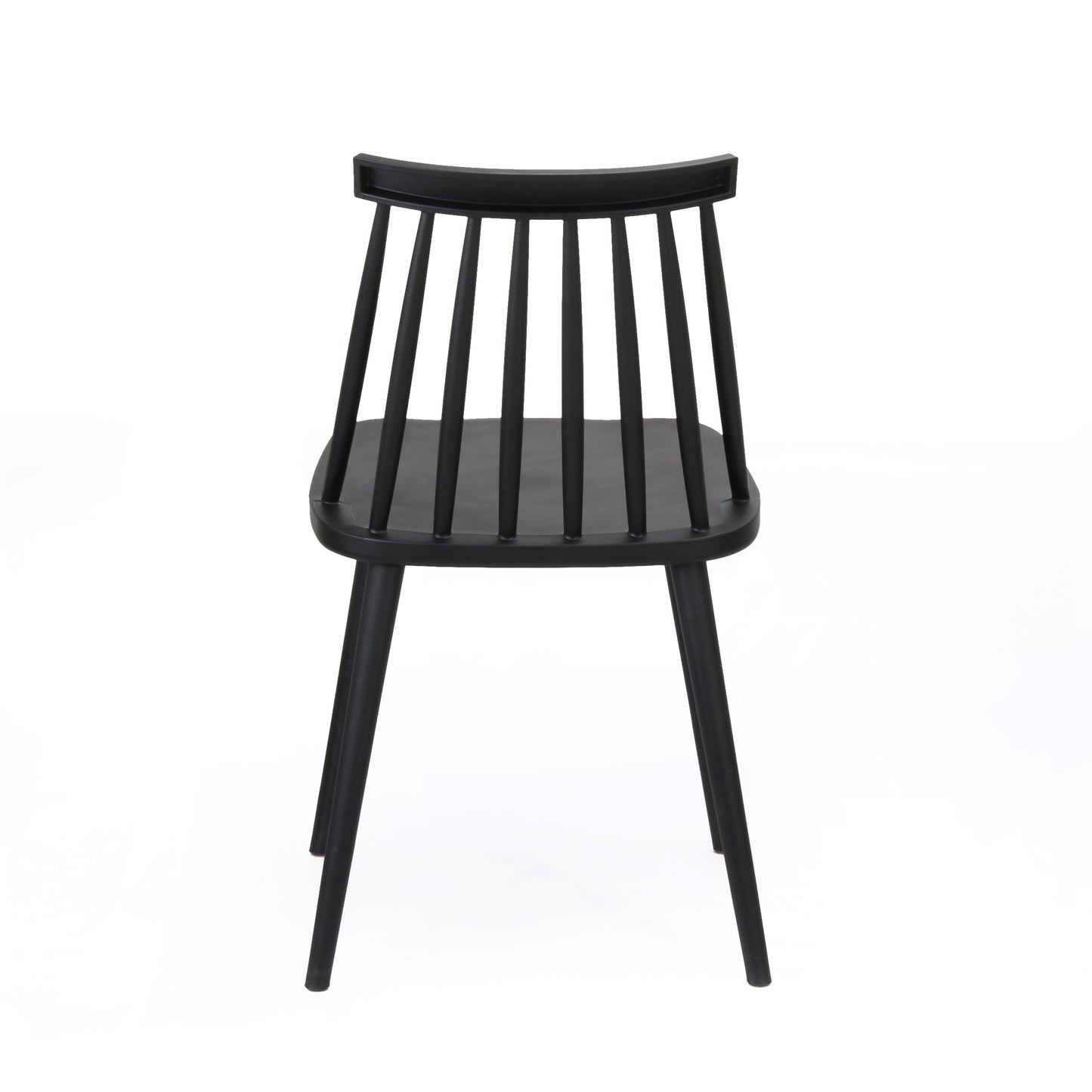 Black spindle back dining chair with wooden frame