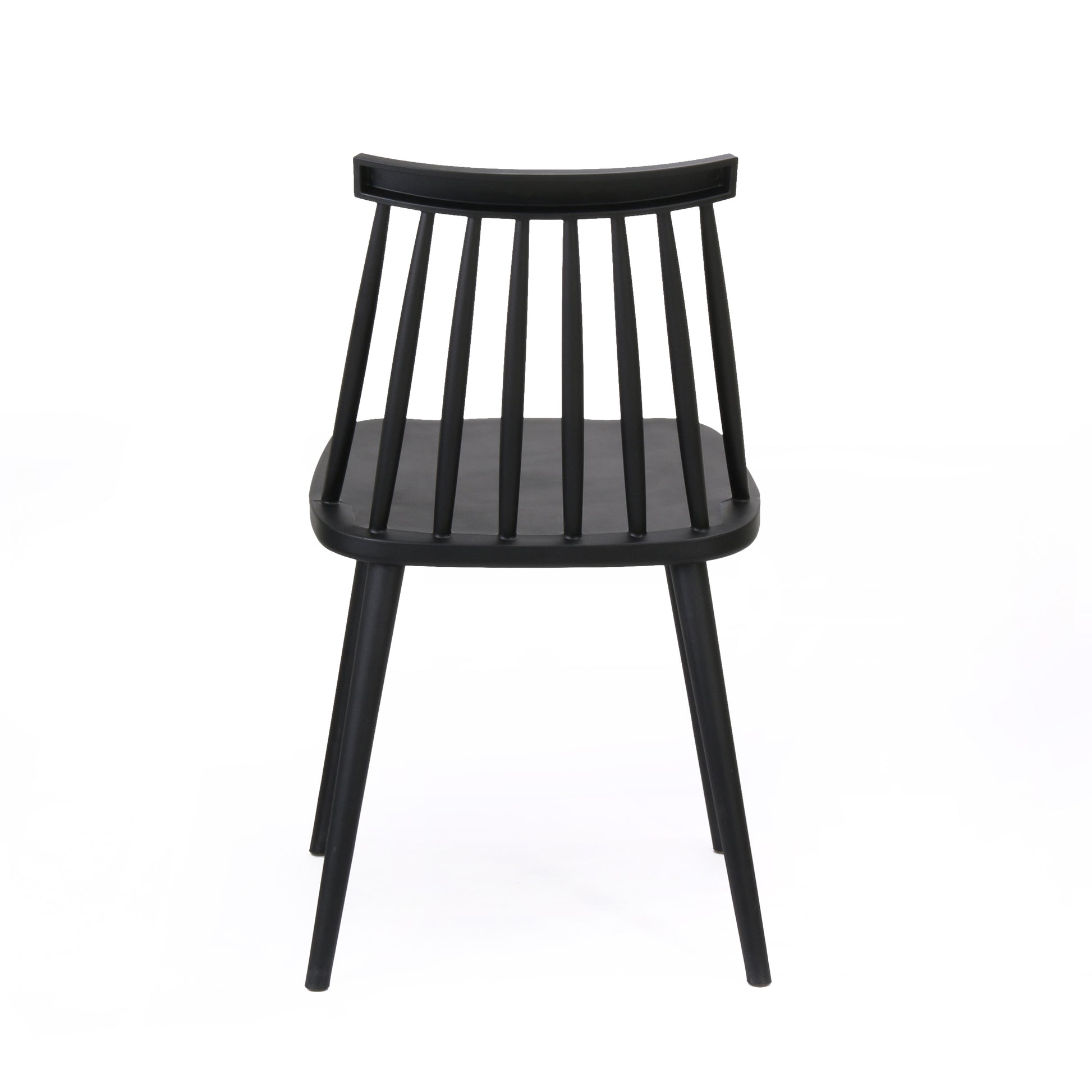 Black spindle back dining chair with wooden frame