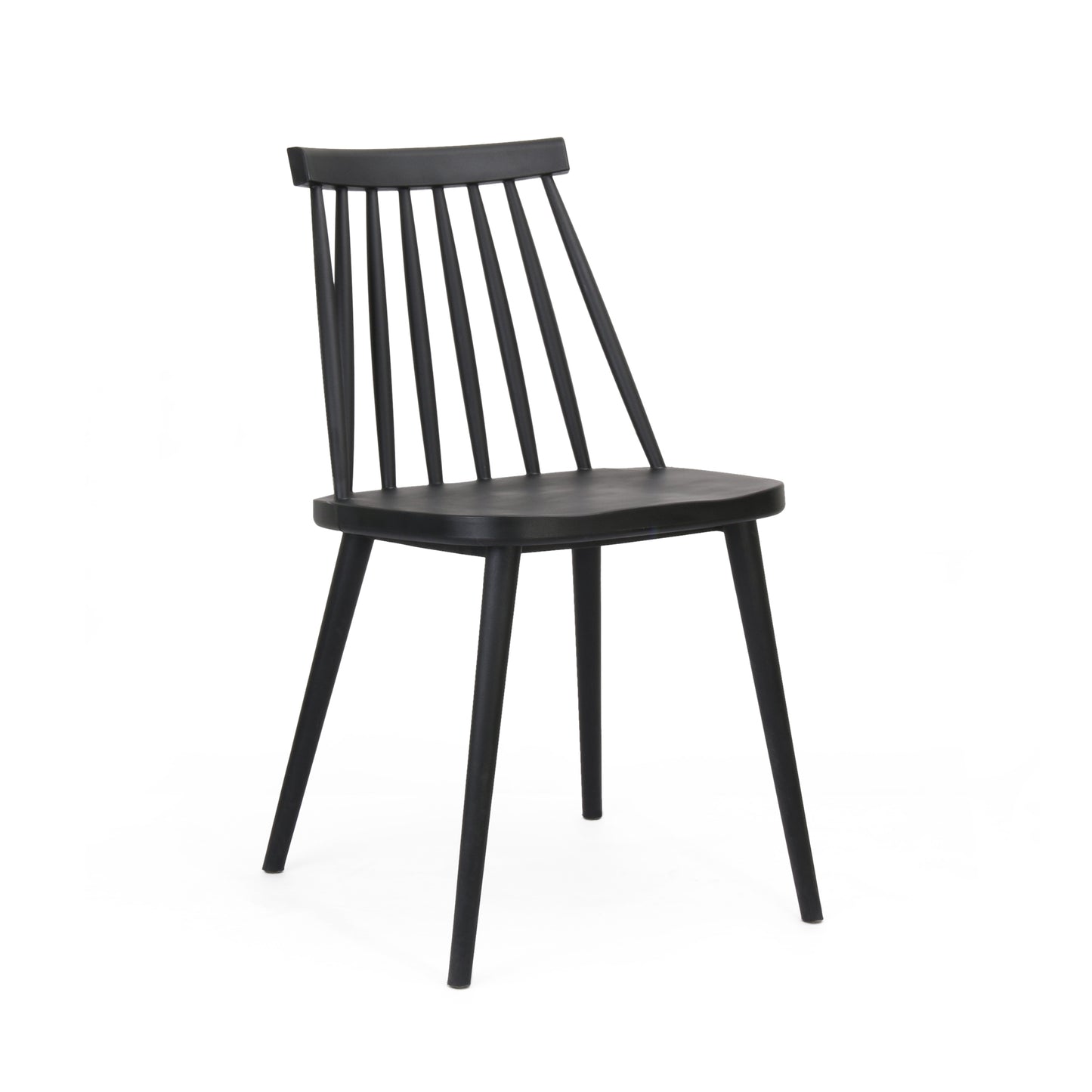 Black Windsor chair with a spindle back