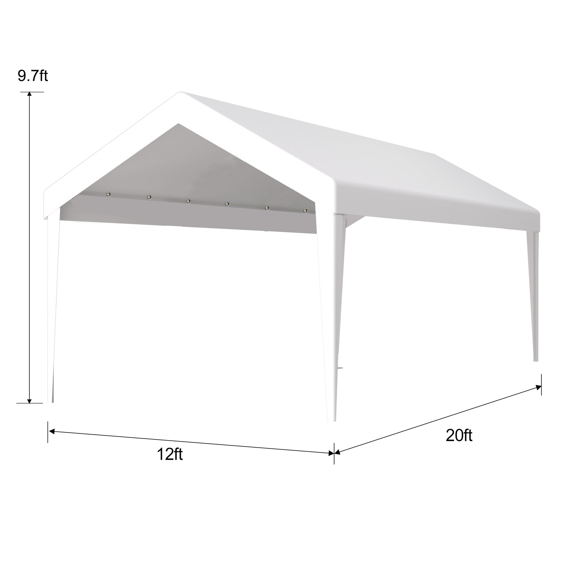 White steel frame canopy tent