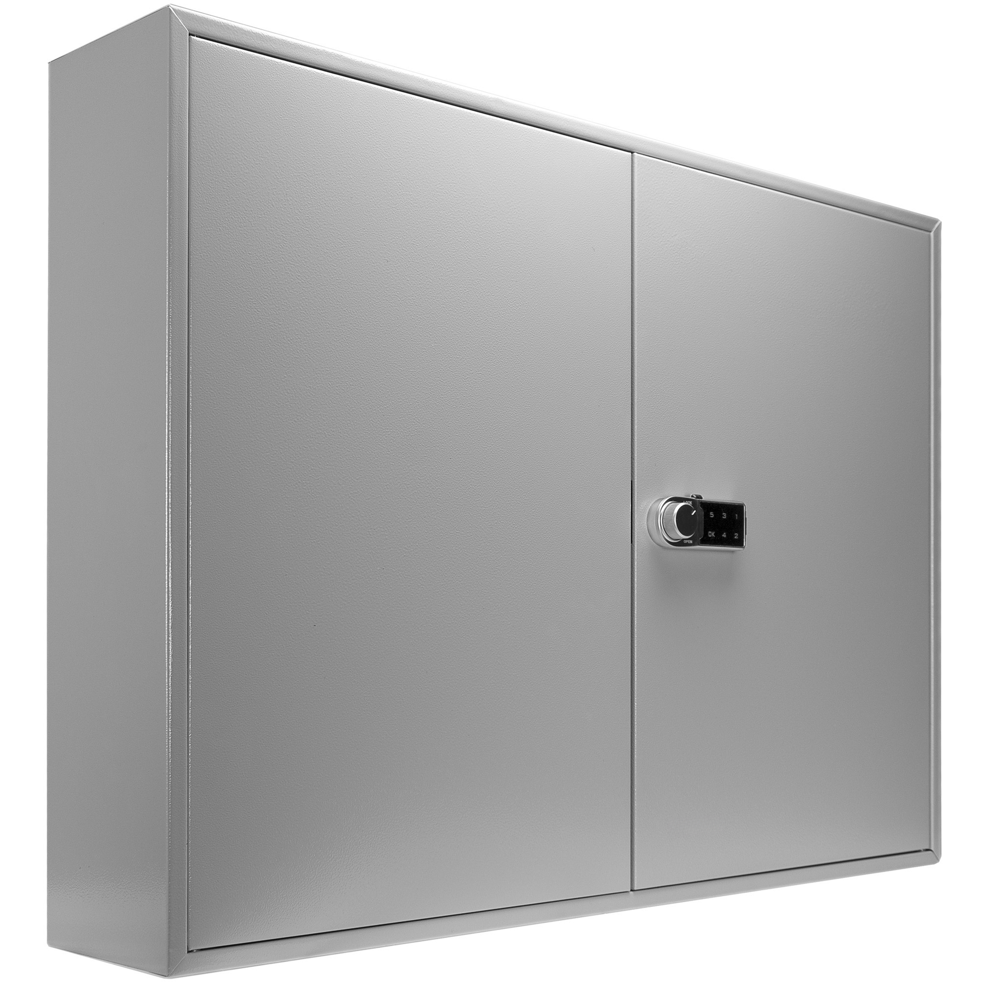 Gray metal security safe with digital keypad lock