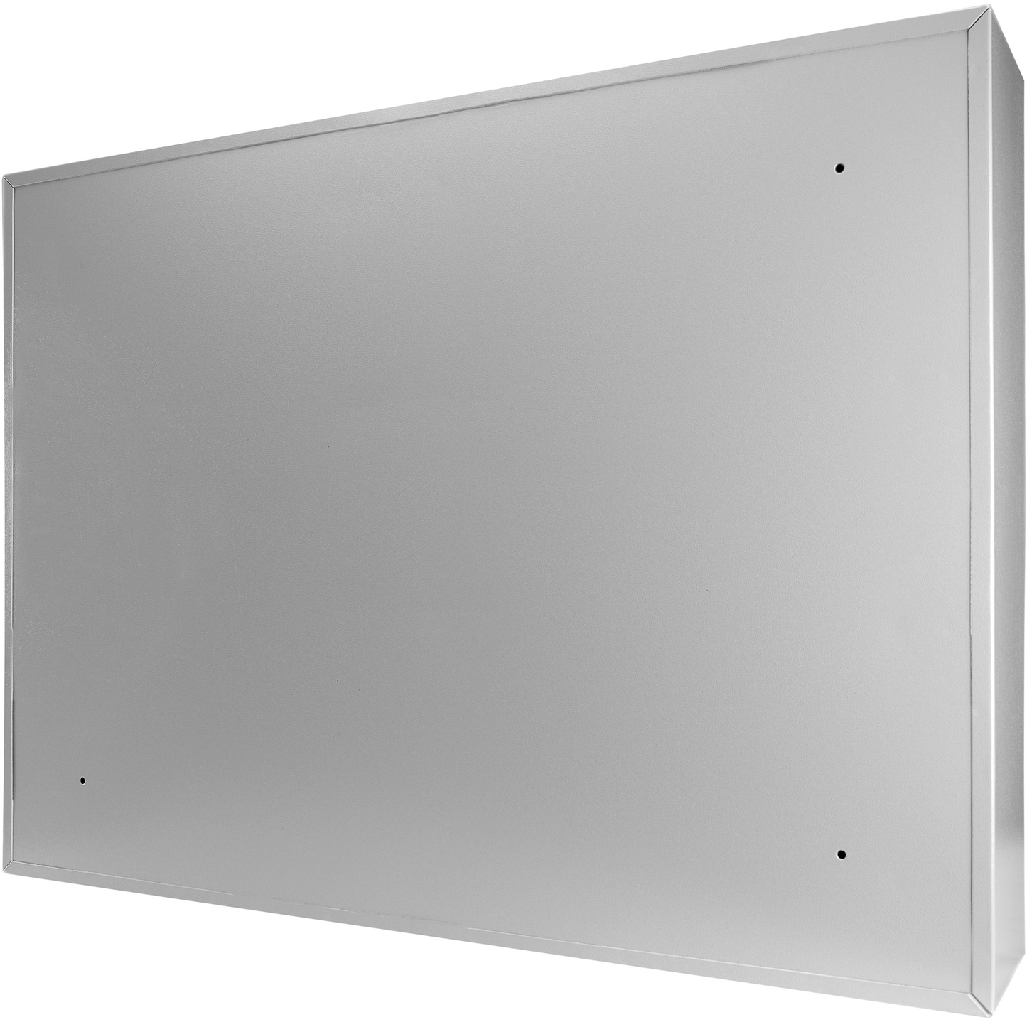 Silver metal wall safe with discreet screw holes
