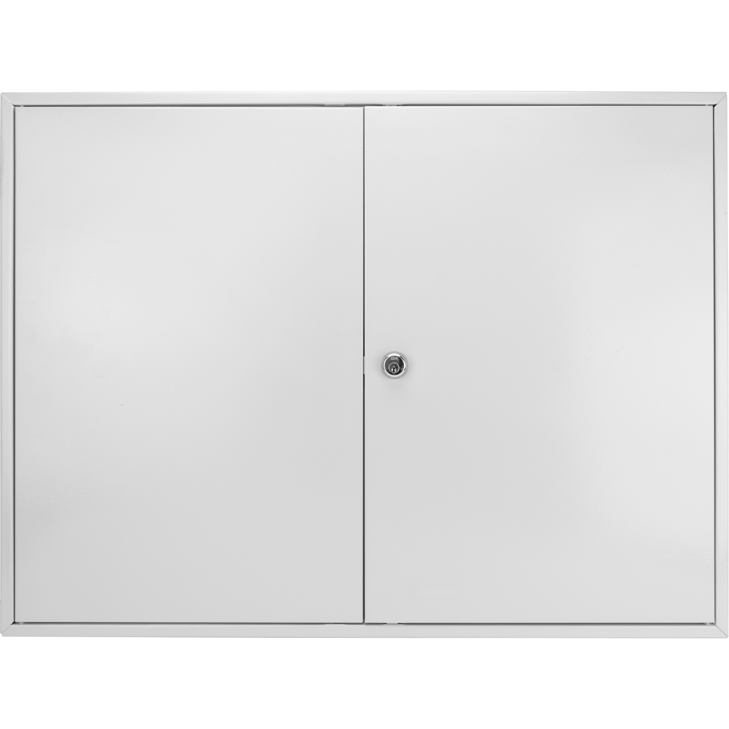 White metal lockable cabinet with dual doors ideal for secure storage