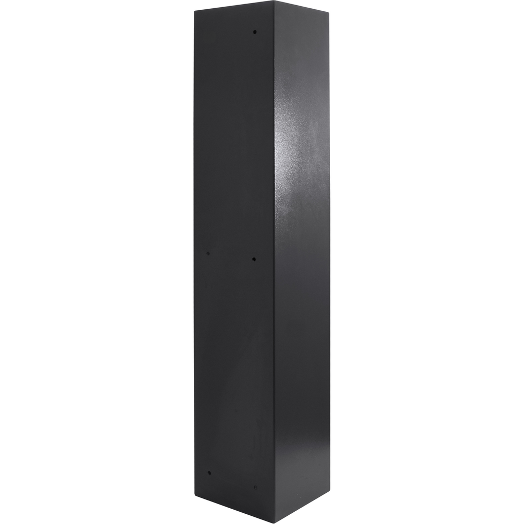 Black metal security bollard