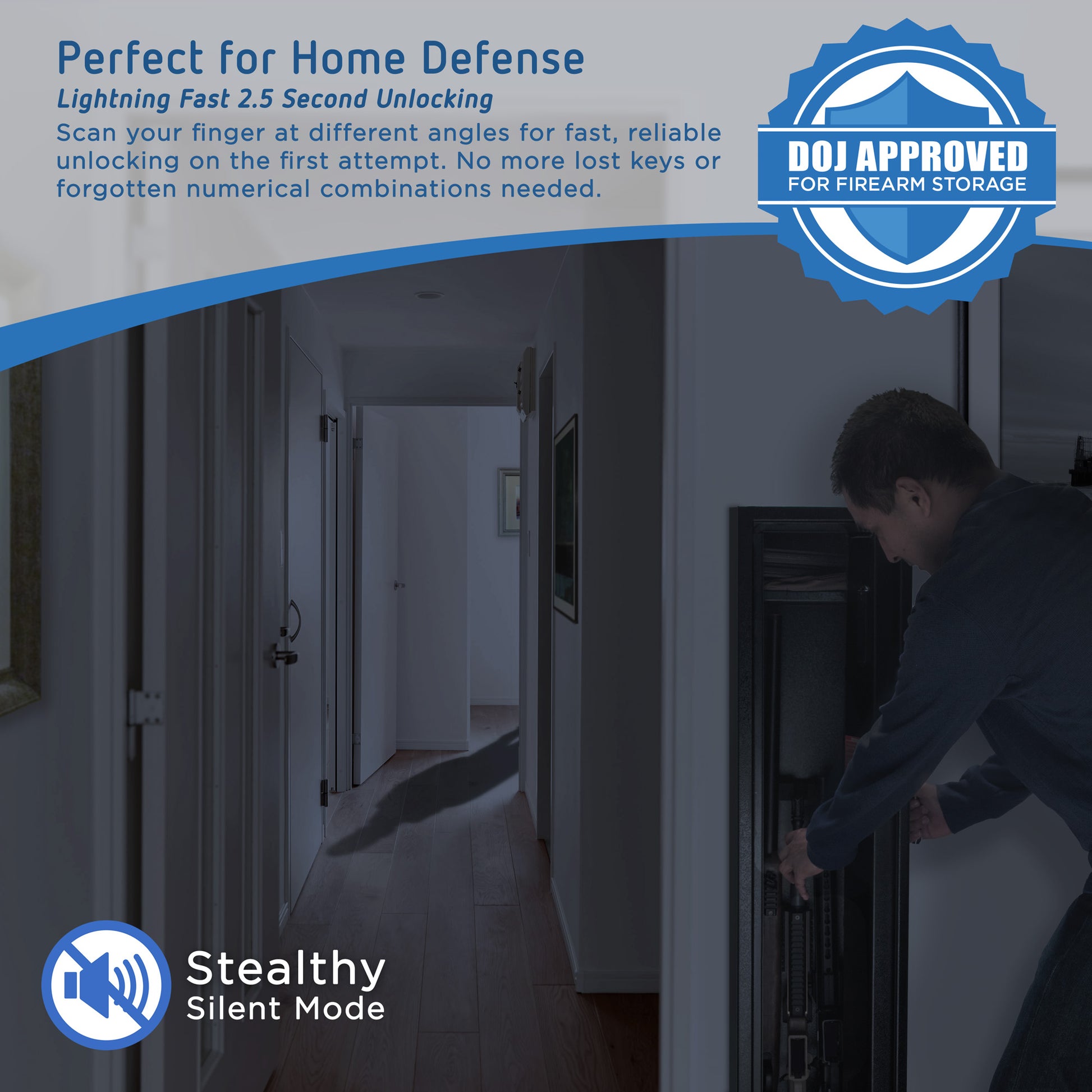 Man accessing firearm safe