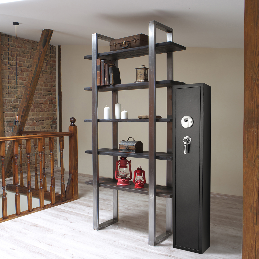 Black steel gun safe with digital lock