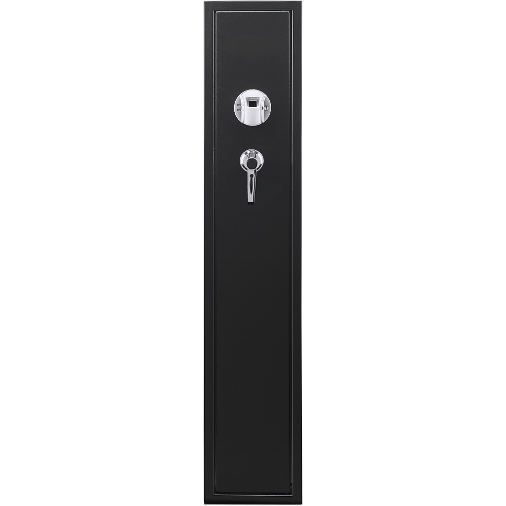 Black rifle safe with digital keypad and chrome handle