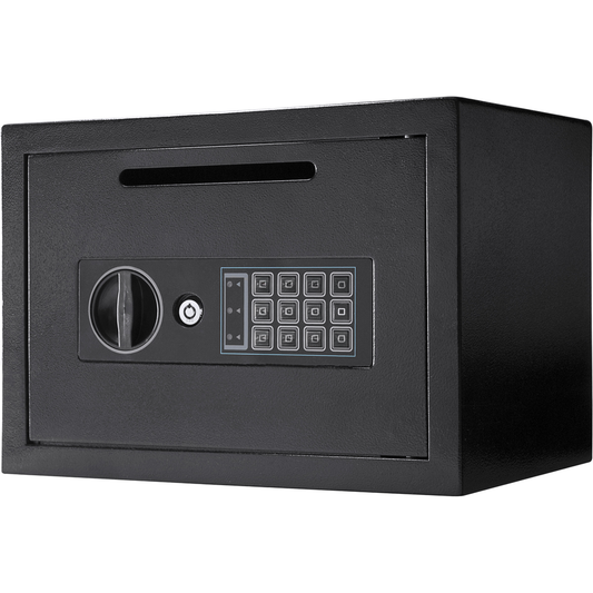 Black digital keypad safe with coin slot for home security