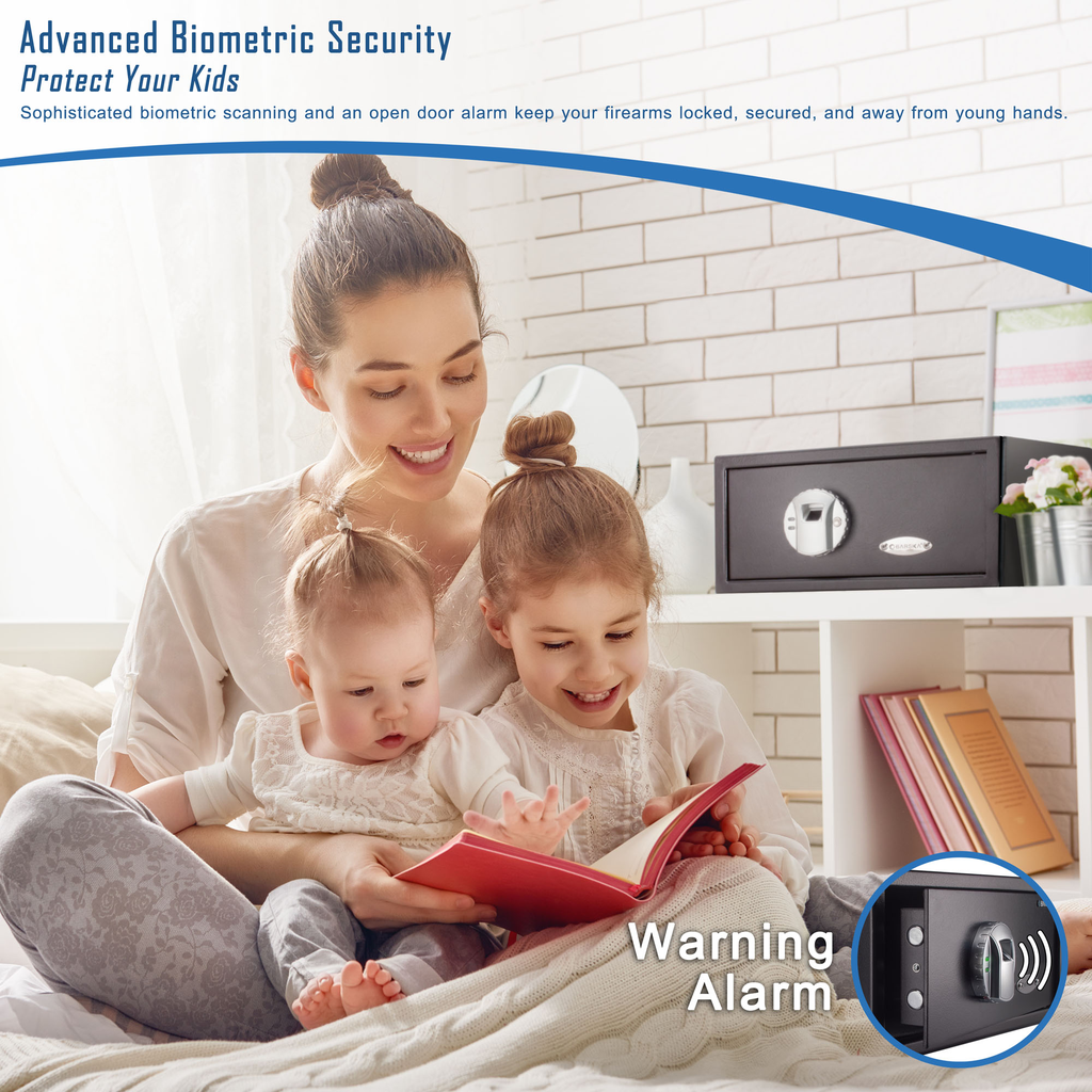 Compact biometric safe with fingerprint scanner
