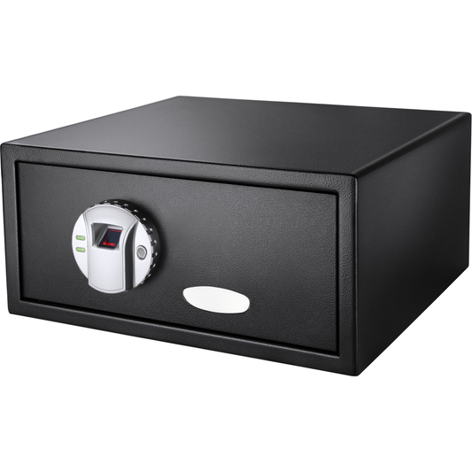 Black fingerprint biometric safe with electronic lock and keypad