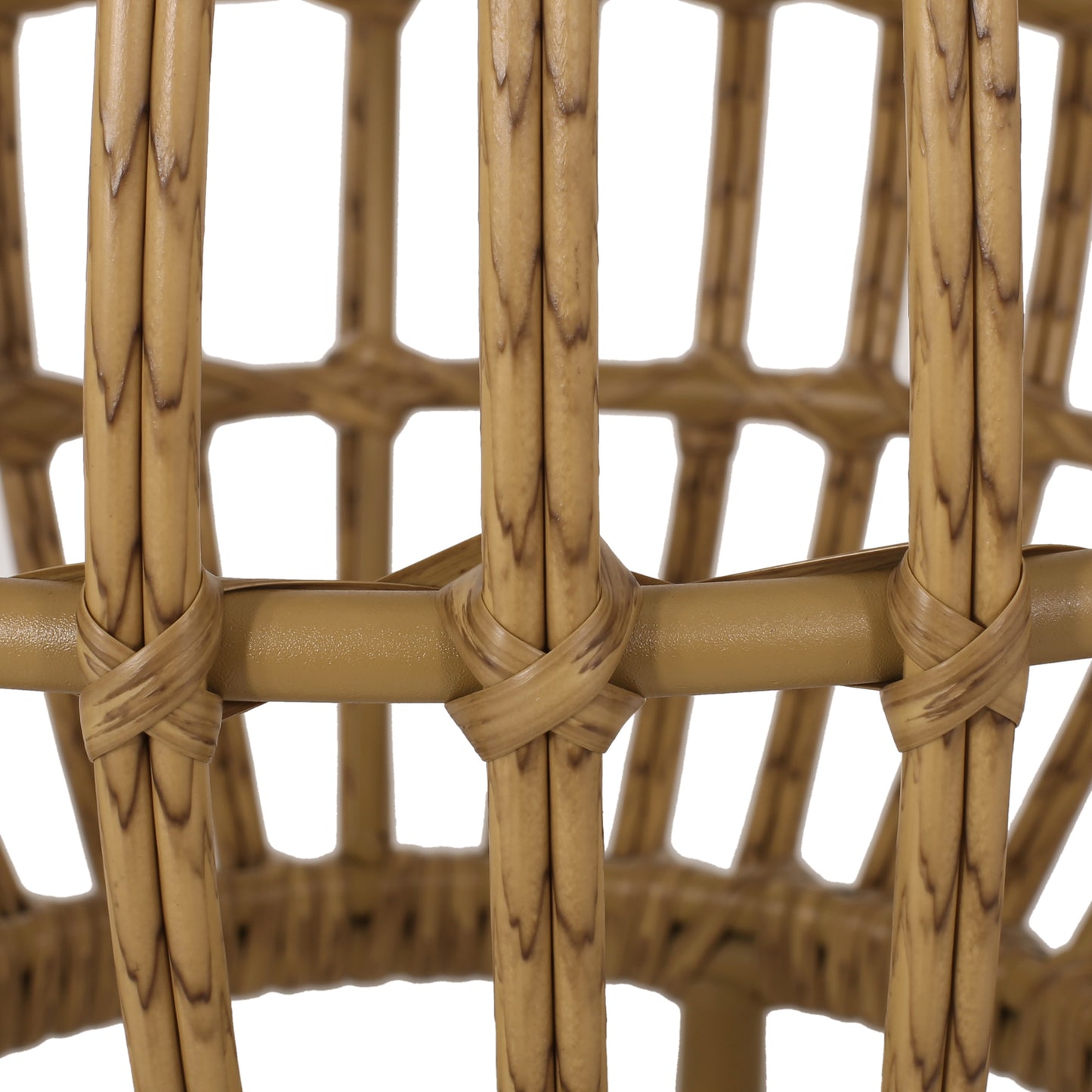 Closeup of tightly woven rattan structure
