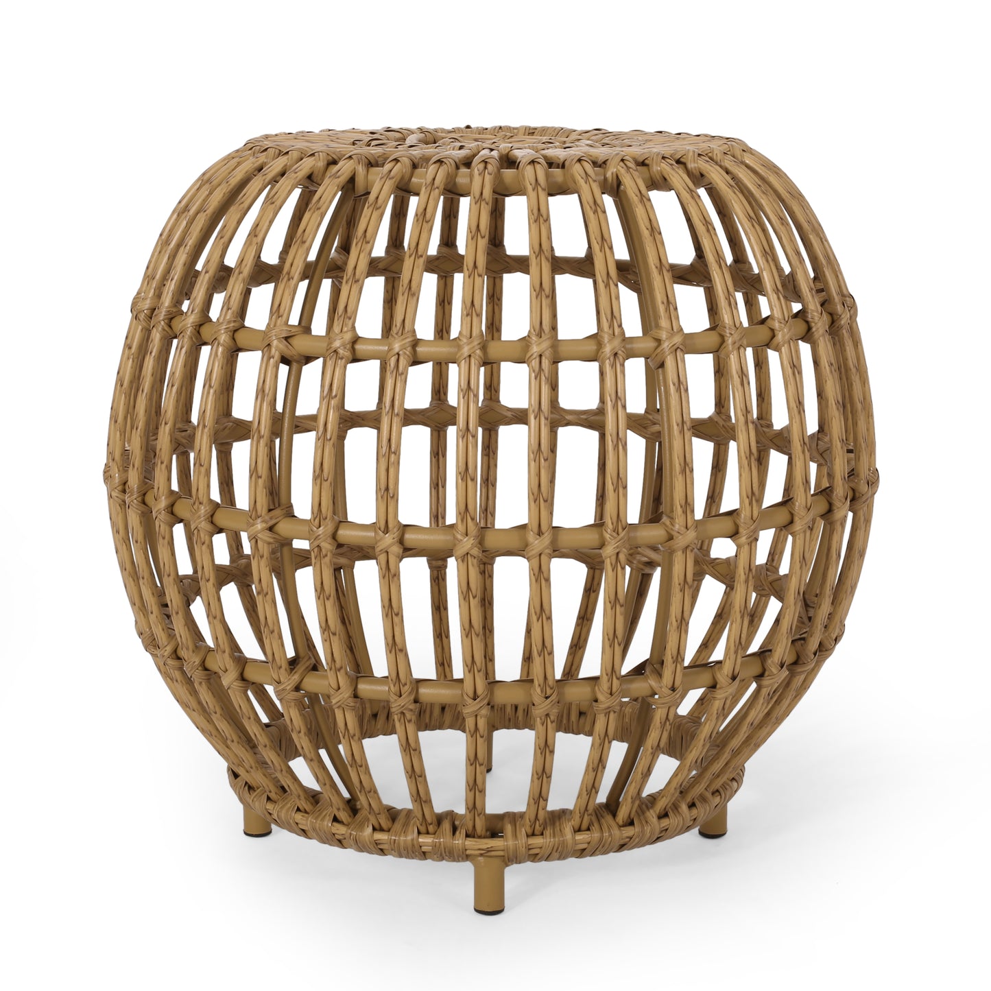 Woven rattan garden stool