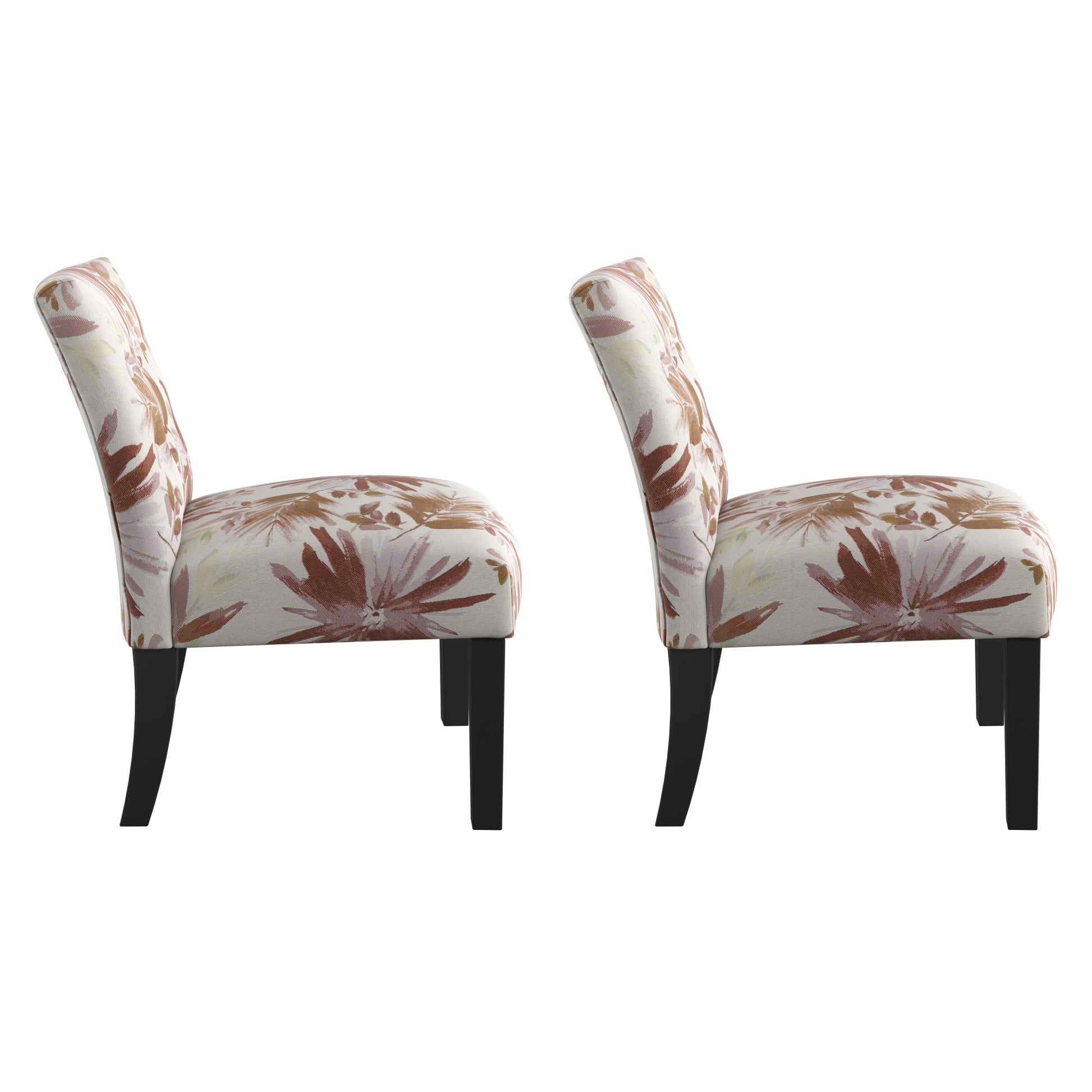 Accent chair with abstract floral pattern
