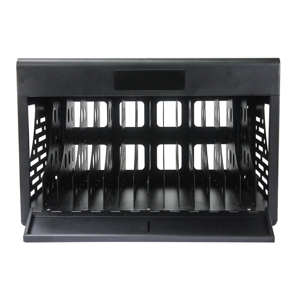 Black multidevice charging station with  slots