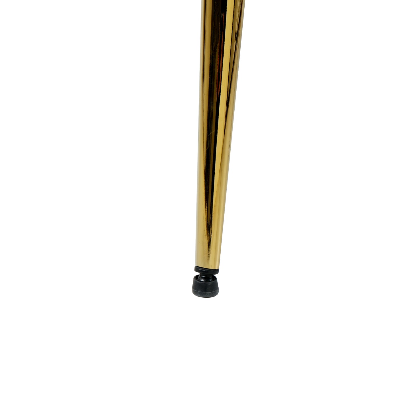 Tapered gold metal furniture leg with adjustable black foot