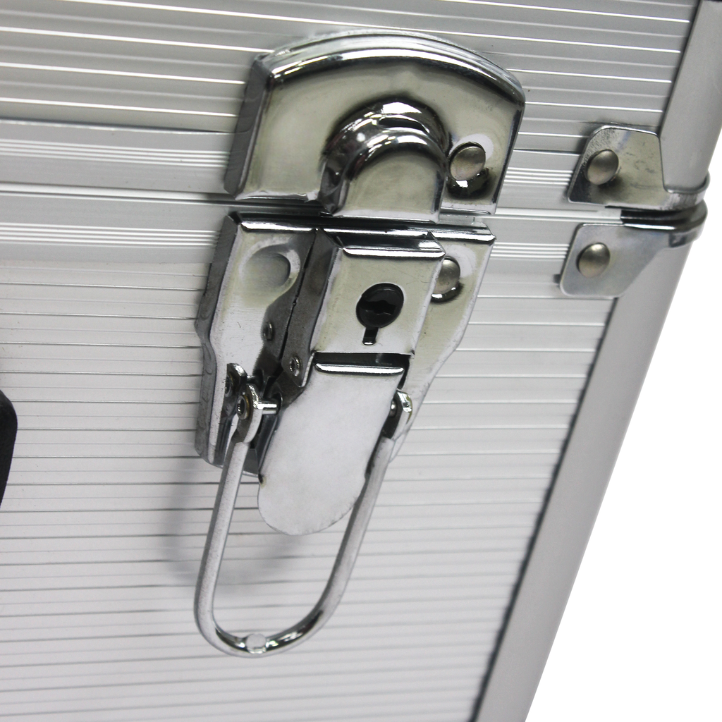 Silver metal briefcase latch with key lock and handle
