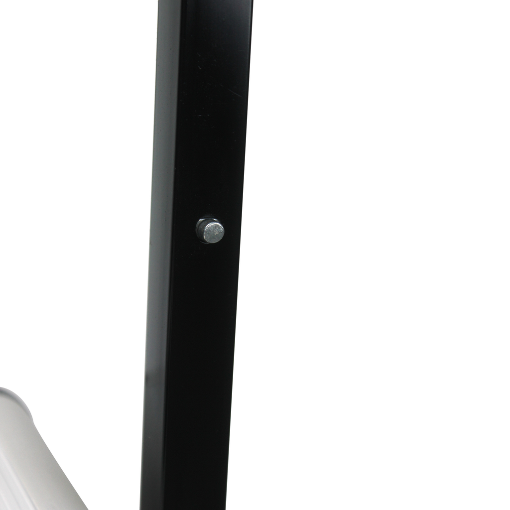 Black metal frame with visible bolt detail