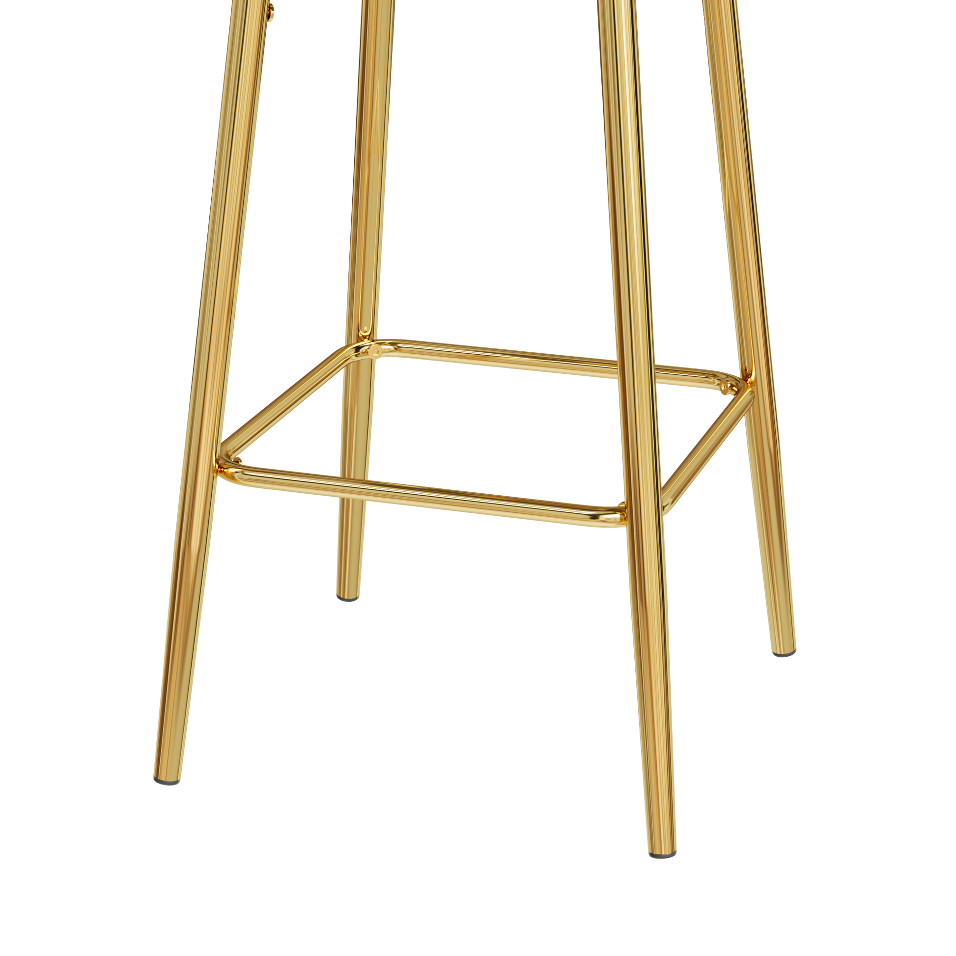 Polished gold bar stool legs with crossbars