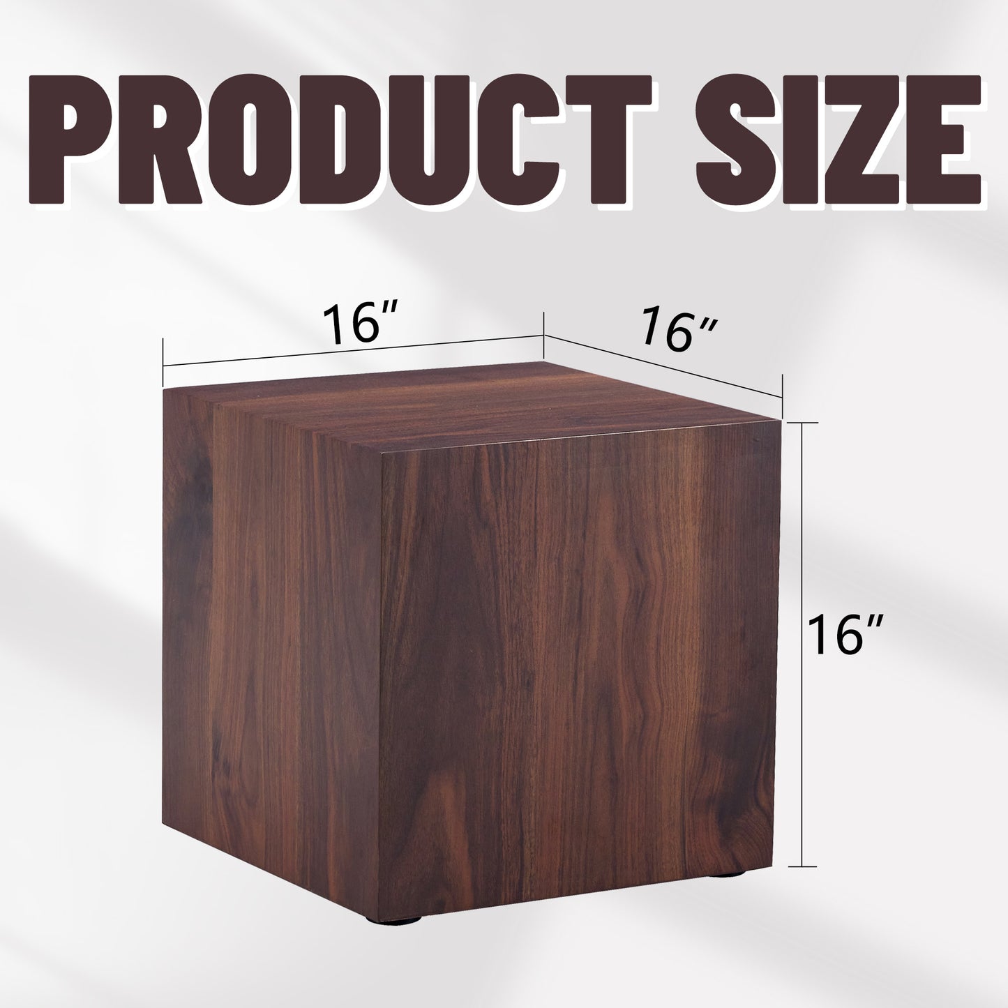 Dark wood cube ottoman