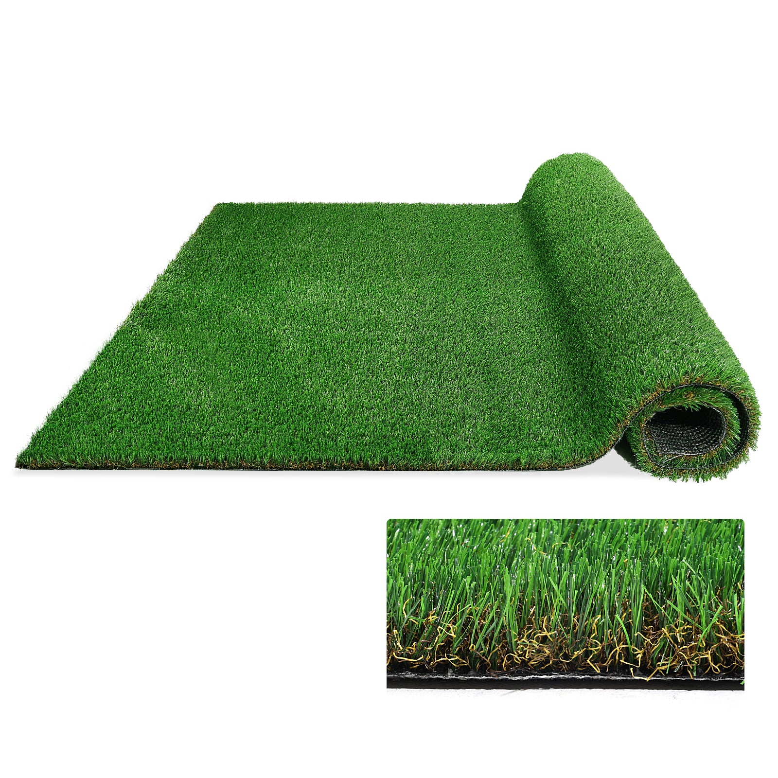 Realistic green artificial turf roll for landscaping