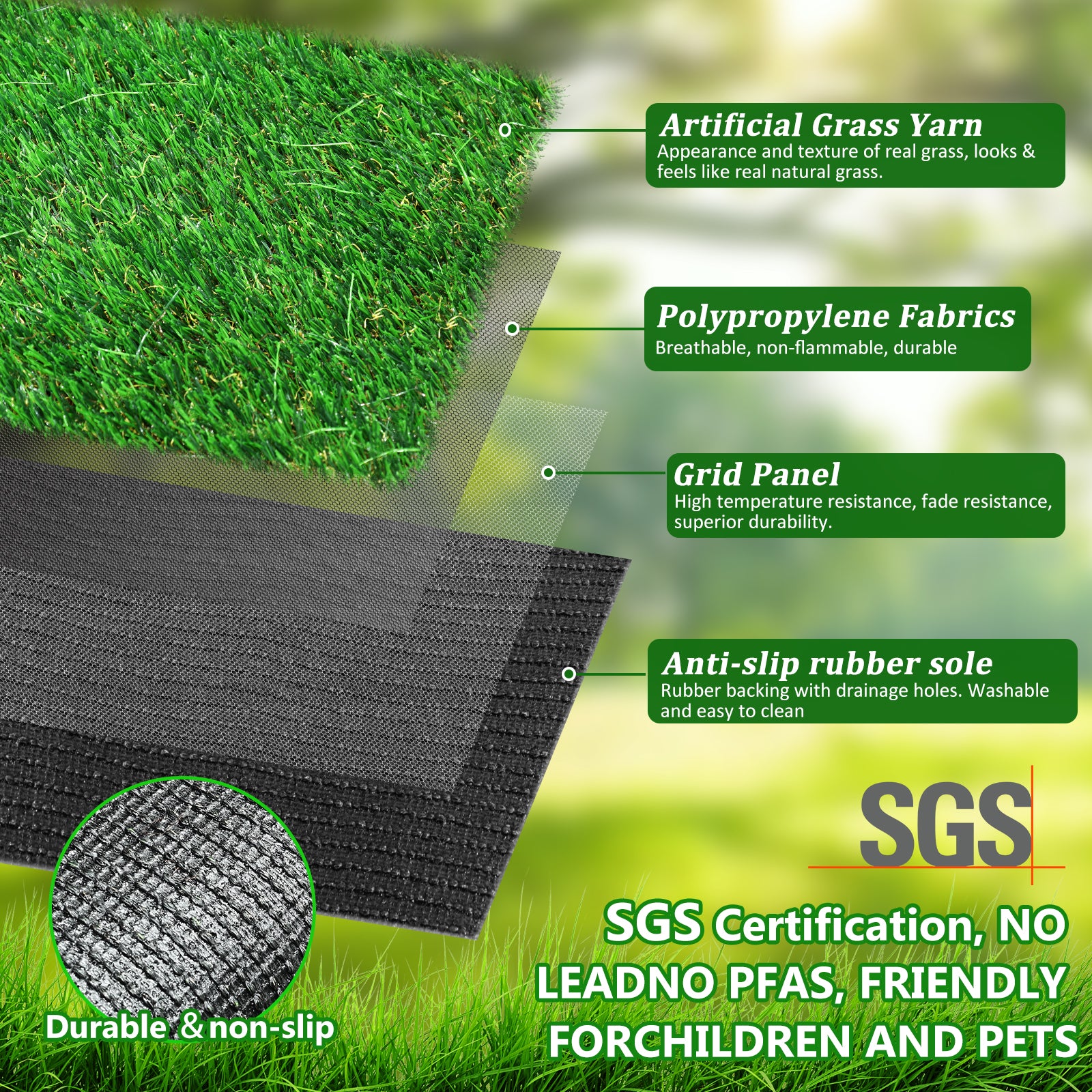 Artificial grass yarn with realistic texture