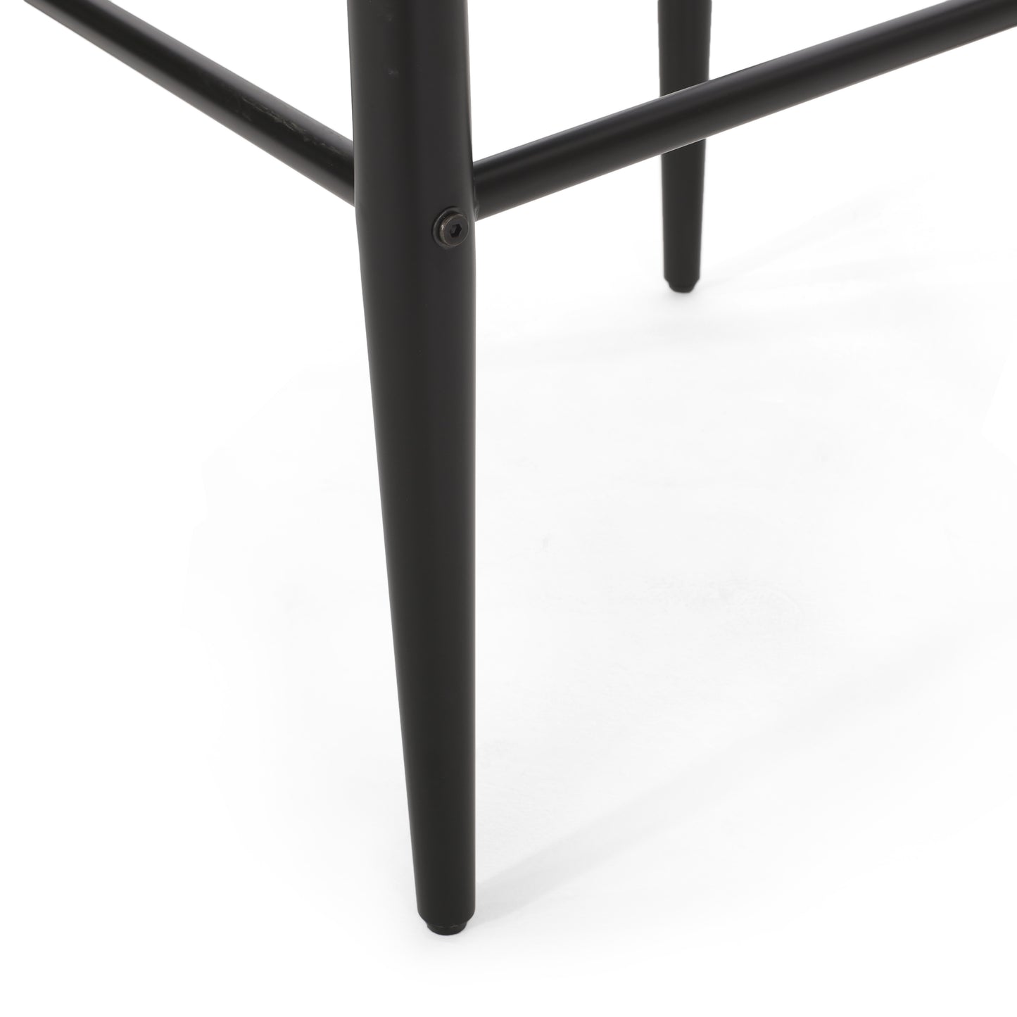 Black metal bar stool legs with support rungs