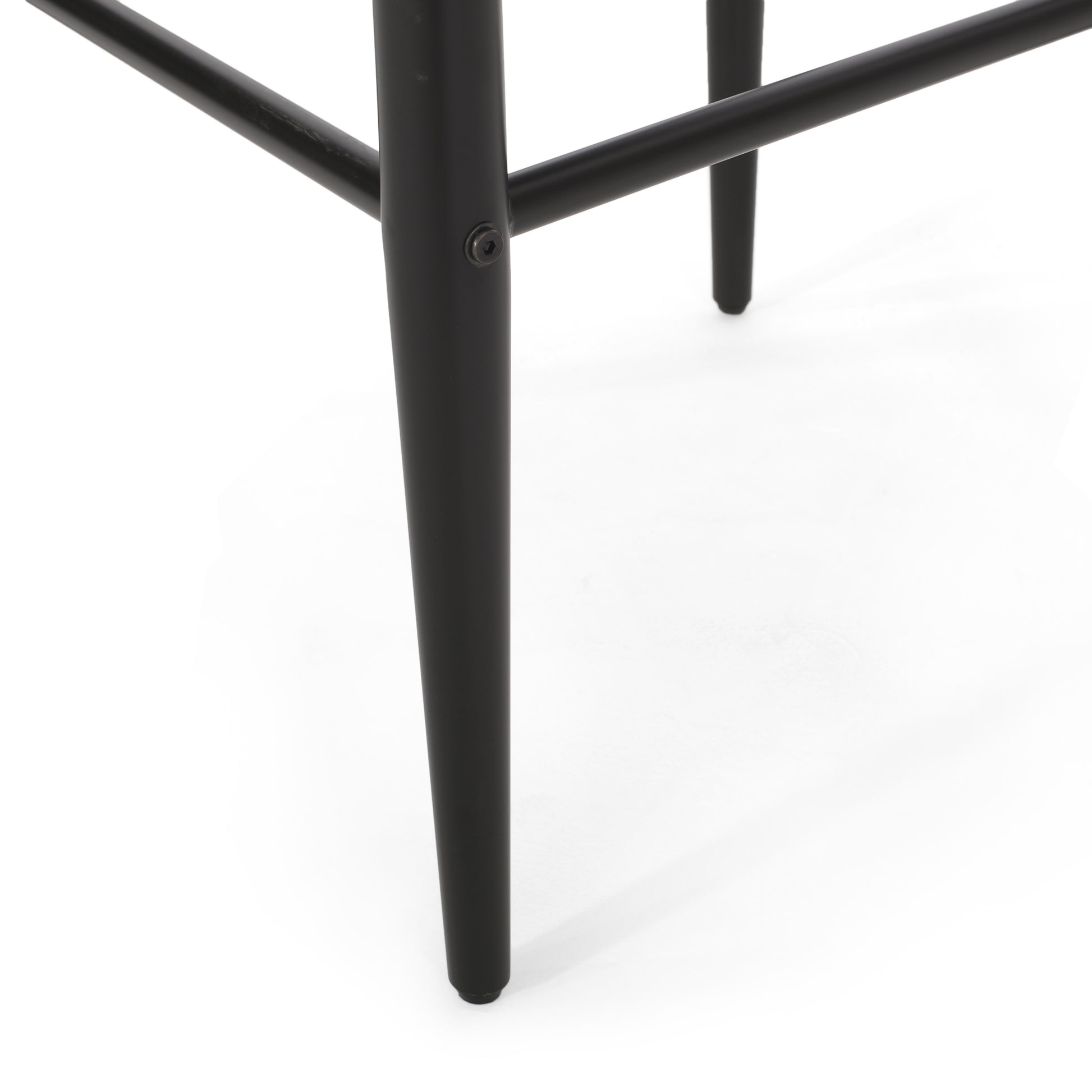 Black metal bar stool legs with support rungs
