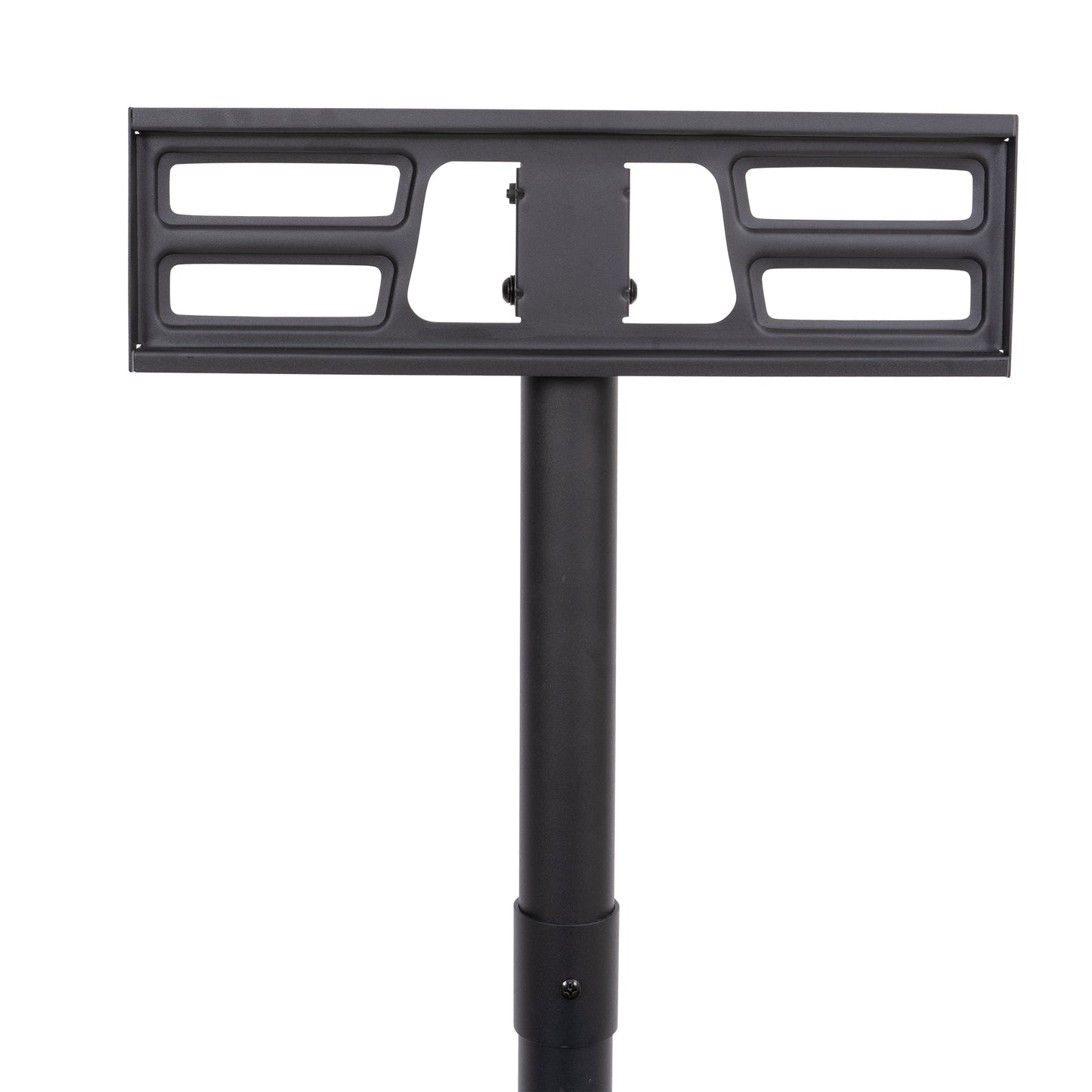 Black adjustable TV mount with VESA plate