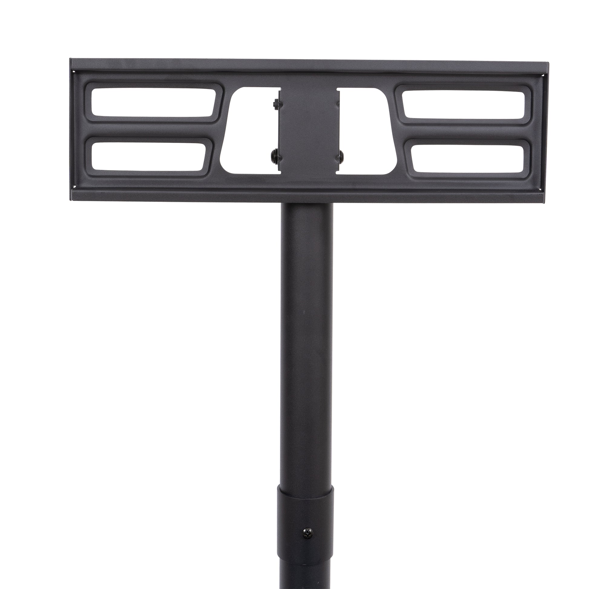 Black adjustable TV mount with VESA plate