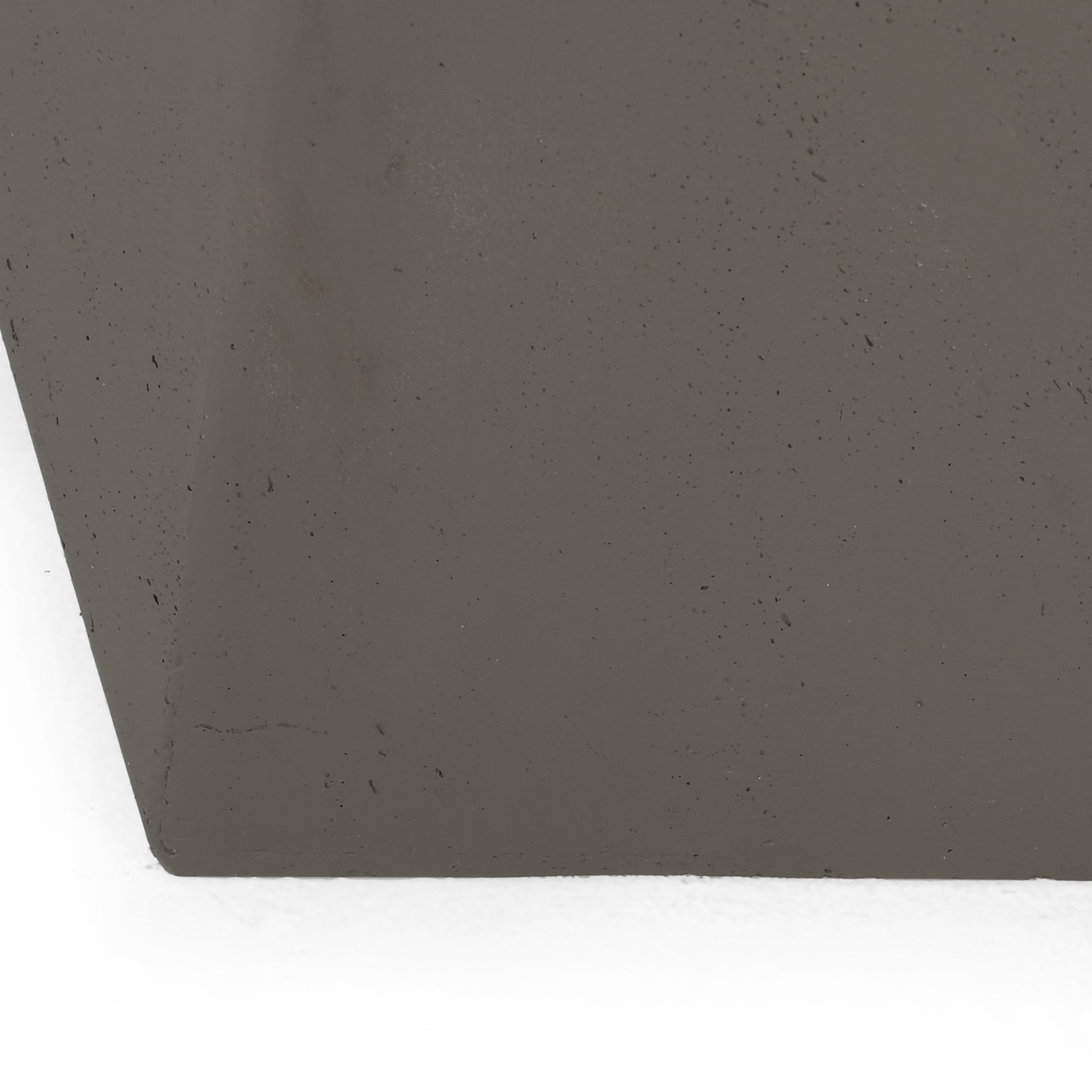 Dark grey concrete planter with textured finish