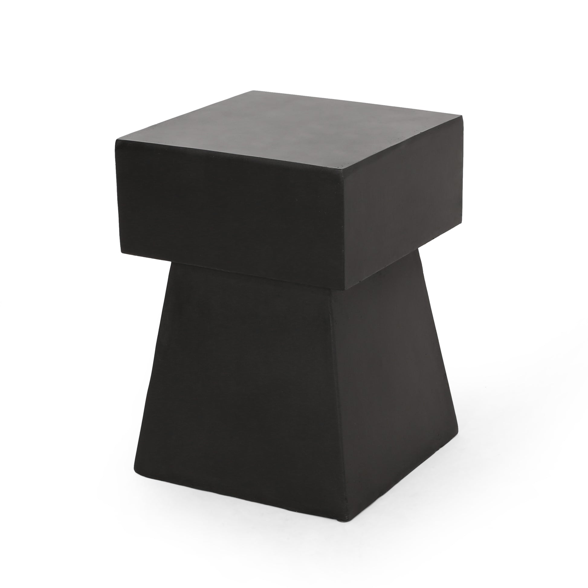 Geometric black modern stool with a tiered design