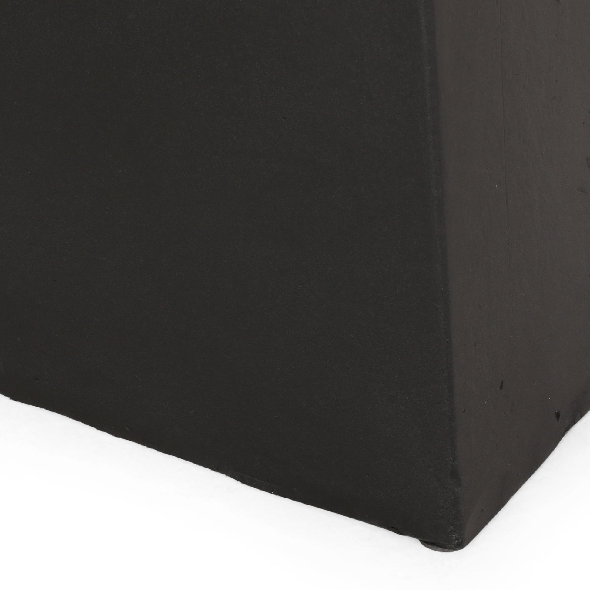 Textured black concrete planter detail