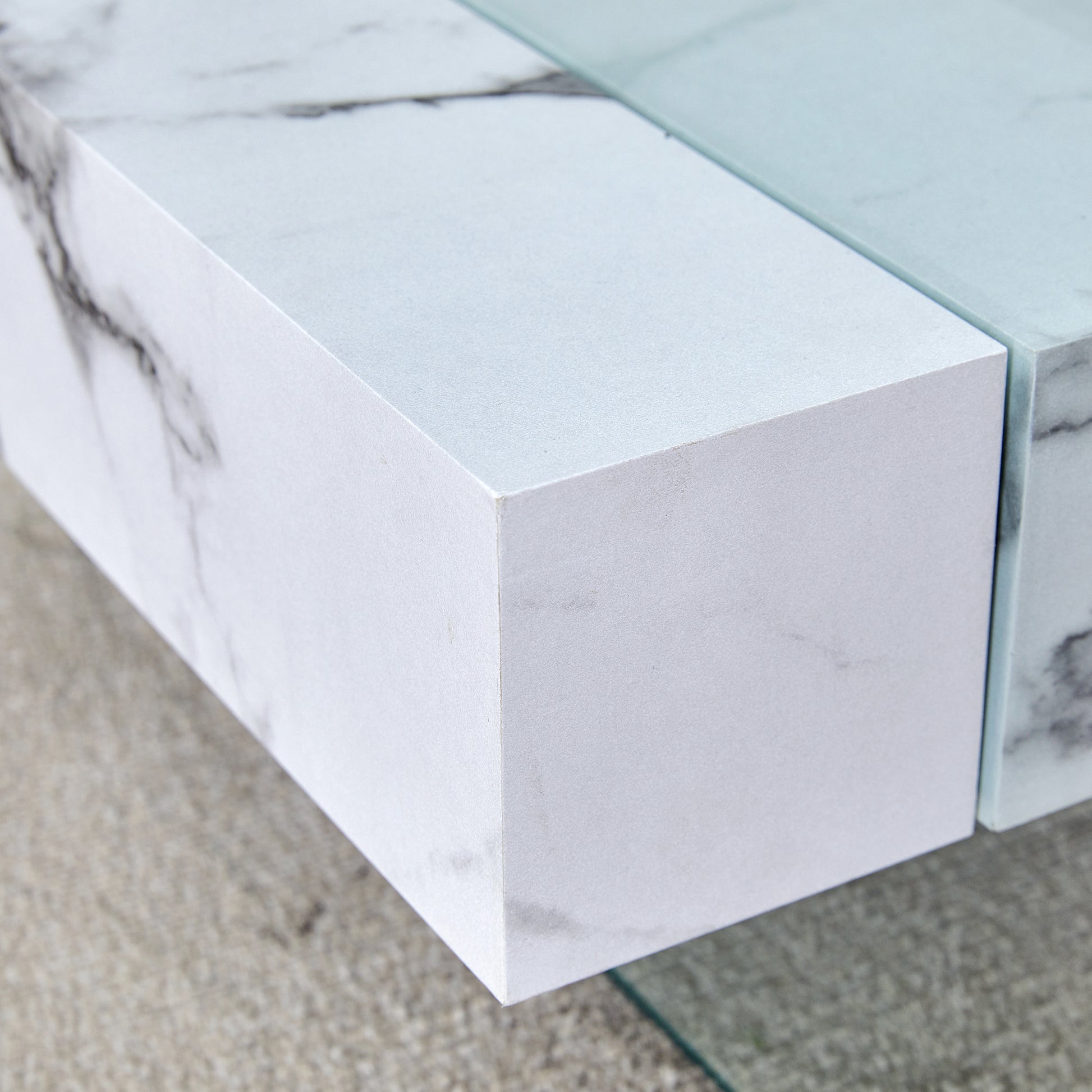 Modern marble effect coffee table side panel