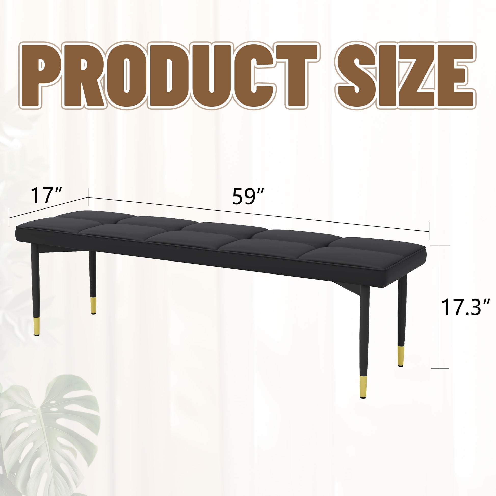 Black tufted bench