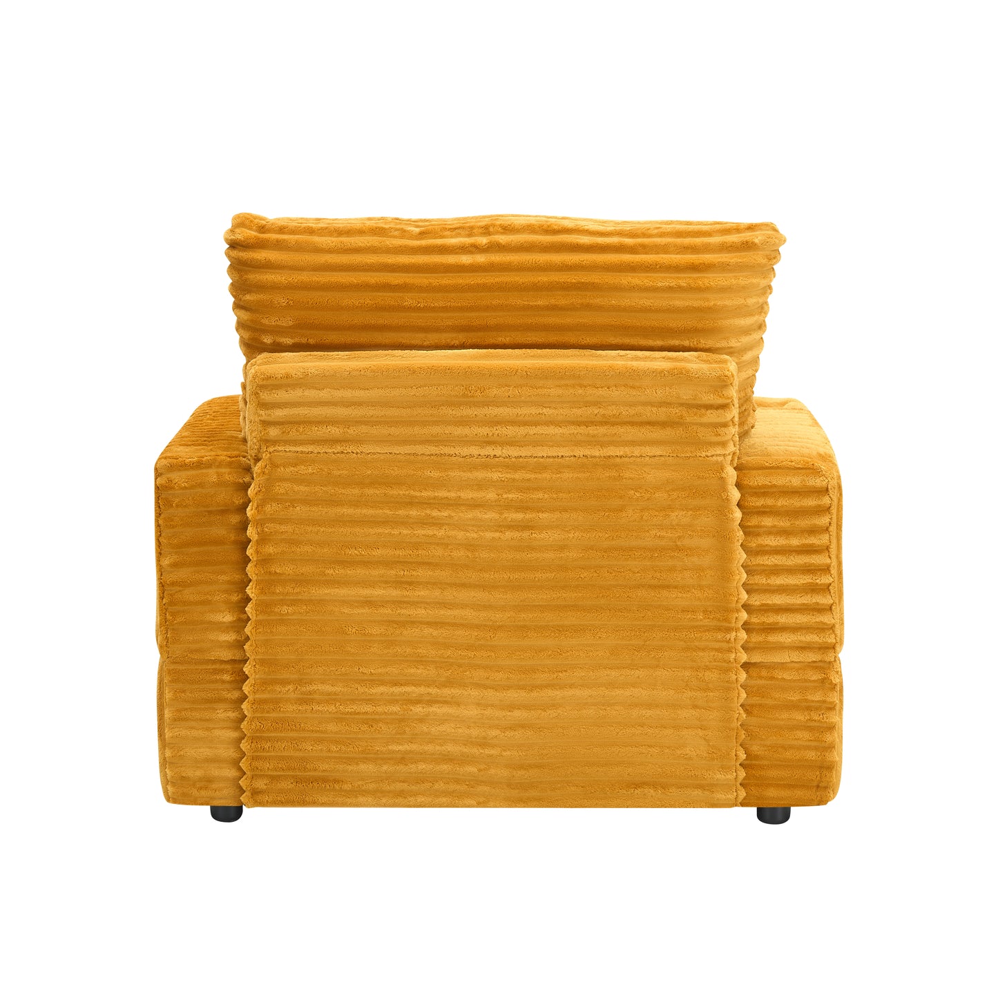 Mustard yellow corduroy accent chair with plush texture