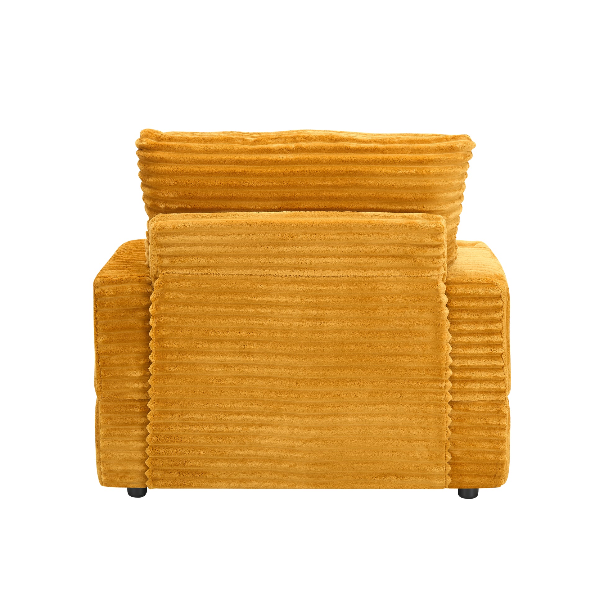 Mustard yellow corduroy accent chair with plush texture