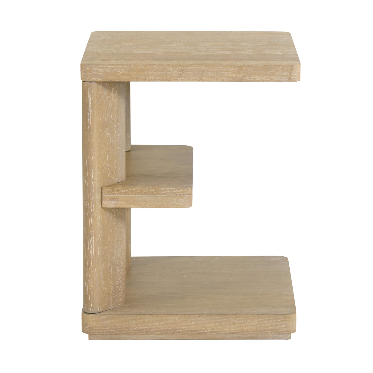 Light oak Ctable with tiered shelving