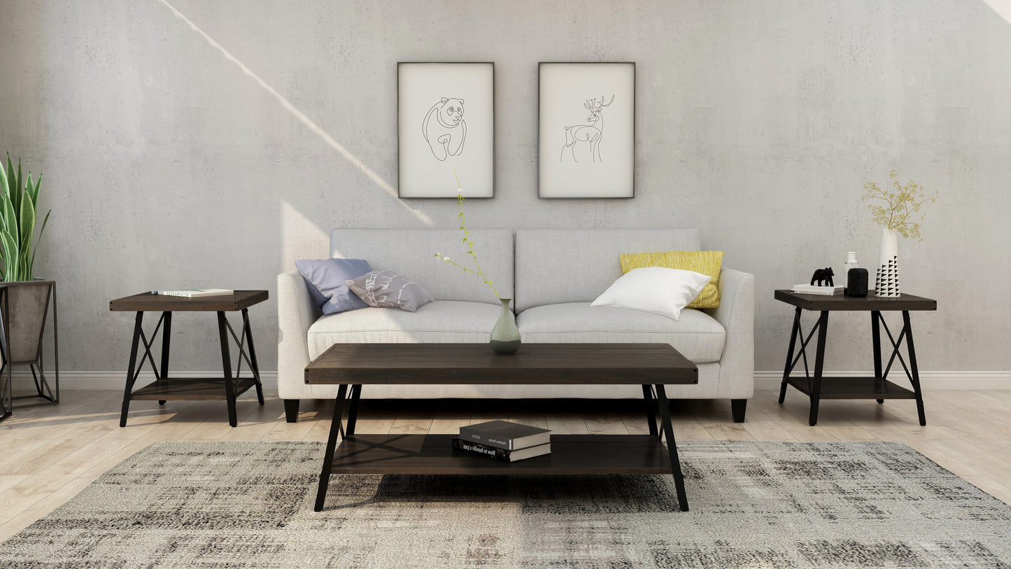 Gray linen sofa with two throw pillows