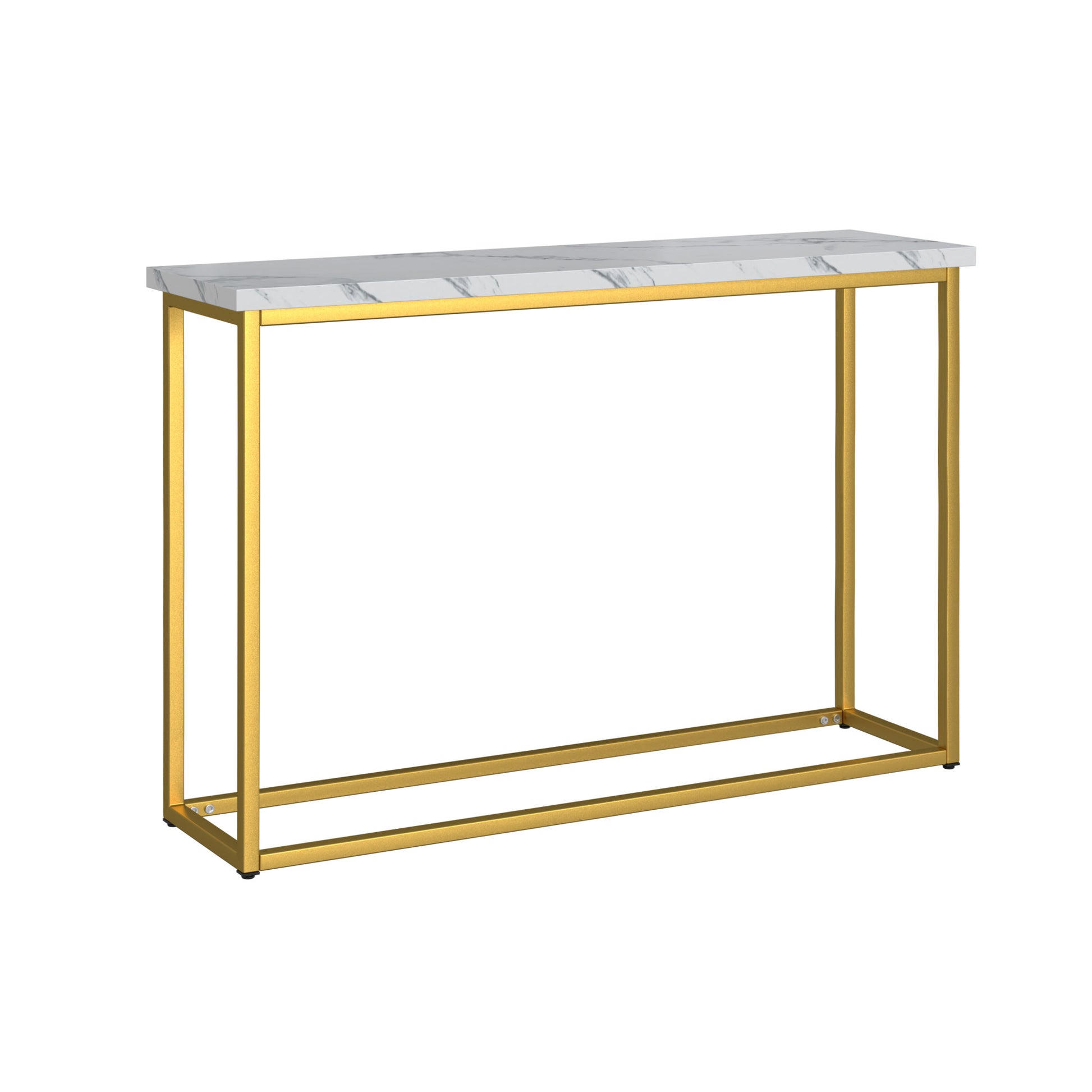 Goldframe marble top console table for entryway decor